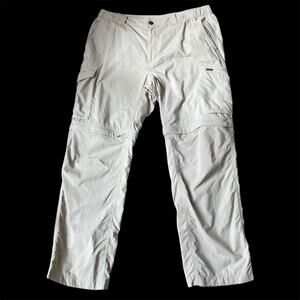 Columbia Convertible Cargo Hiking Pants Men 36x30 Stone Omni Shade Outdoor Trail
